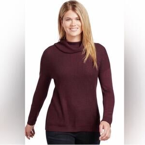Kuhl | Lilah Funnel Neck Wool Blend Sweater Top Comfy Warm Wine Purple Small